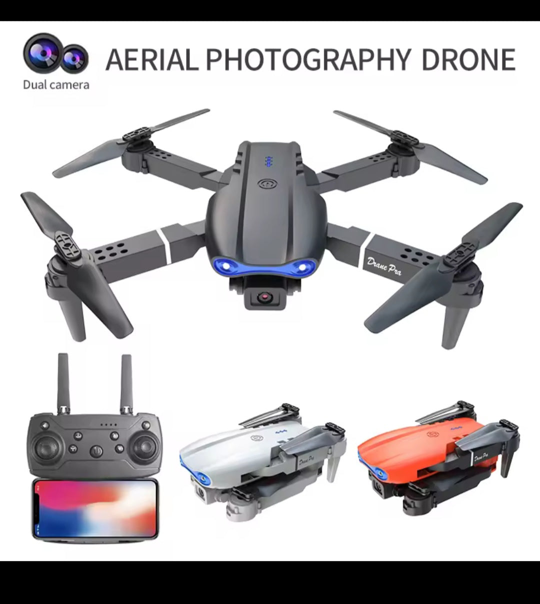 New E99 Pro RC Drone Professinal With Wide Angle Dual HD Camera Foldable RC Helicopter WIFI FPV Height Hold Apron Sell